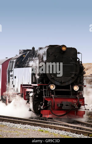 Locomotive In The Harz Mountains Stock Photo