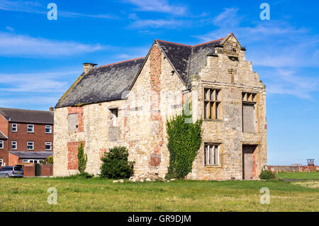 Derelict Friarage manor house, 1605, The Headland, Hartlepool, County Durham, England Stock Photo