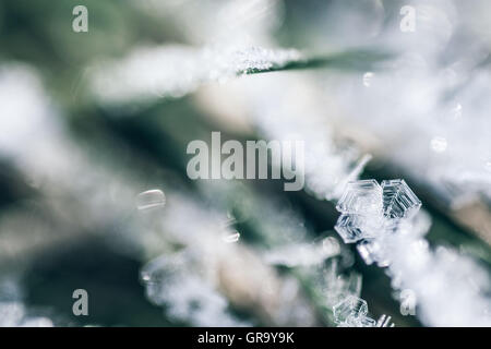 Ice (frozen water, hexagonal), crystal structure. Atoms are shown as ...