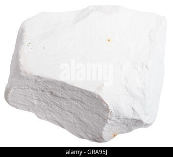 macro shooting of mineral resources - Chalk stone isolated on white background Stock Photo