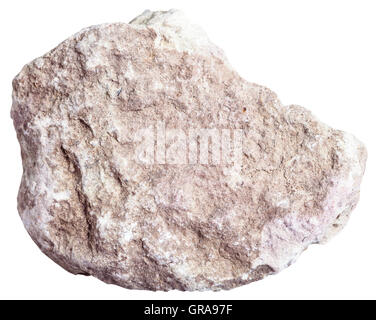 macro shooting of sedimentary rock specimens - marl ( marlstone) mineral isolated on white background Stock Photo