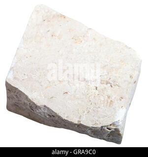 macro shooting of sedimentary rock specimens - chemogenic Limestone stone isolated on white background Stock Photo