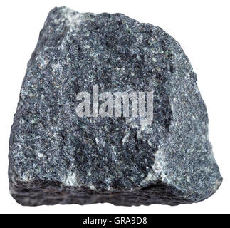macro shooting of Igneous rock specimens - Gabbro stone isolated on white background Stock Photo