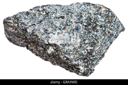 macro shooting of Igneous rock specimens - nepheline syenite stone isolated on white background Stock Photo