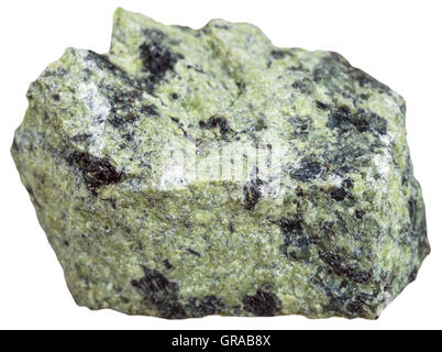 macro shooting of metamorphic rock specimens - Serpentinite mineral isolated on white background Stock Photo