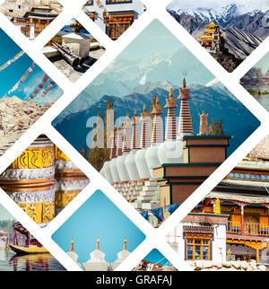 Collage of India images - travel background (my photos) Stock Photo