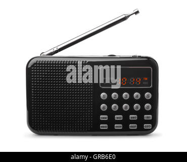 Pocket FM radio mp3 player isolated on white Stock Photo