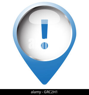 Blue app button with Exclamation Mark icon on white Stock Photo - Alamy