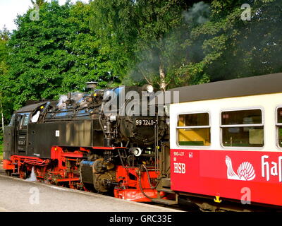 Narrow Gauge Steam Train Leaving Drei Annen Hohne Harz Mountains Stock Photo