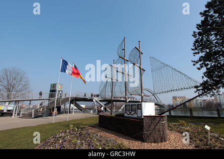 Border Between France And Germany Stock Photo