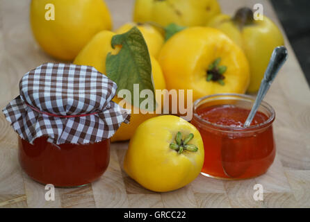 Quince Jelly And Quinces Stock Photo