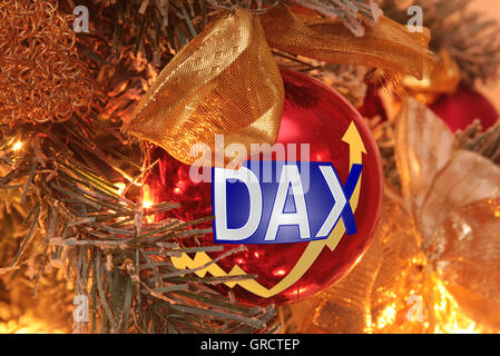 Sign Of Deutscher Aktien Index Dax On Christmas Ornament Stock Photo