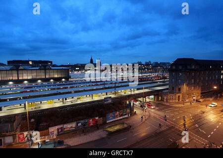 Arnulf Street With Tunnel And Munich Central Railway Station Stock Photo