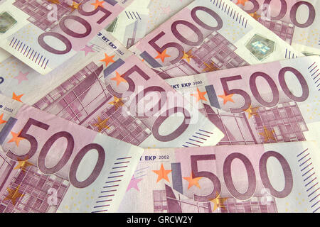 Stack Of 500 Euro Bills Stock Photo