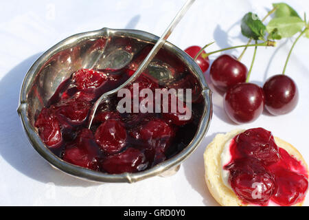 Cherry Jam Homemade Stock Photo