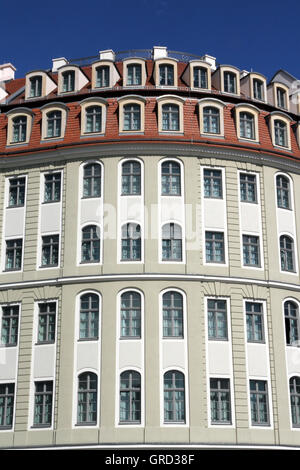 Housefront At The Neumarkt Dresden Stock Photo