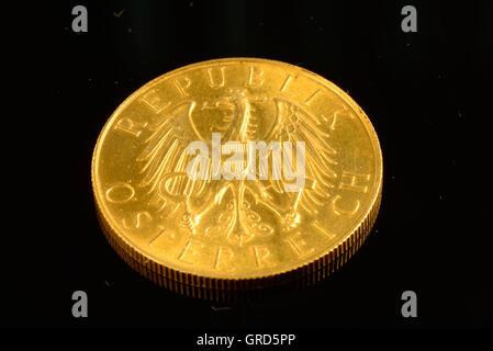 Ancient Austrian Gold Coin Stock Photo