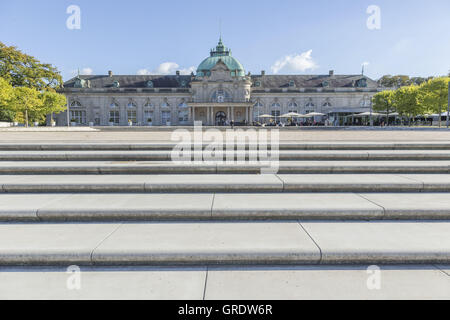 Wide Staircase In Front Of The Spa House In Bad Oeynhausen Stock Photo