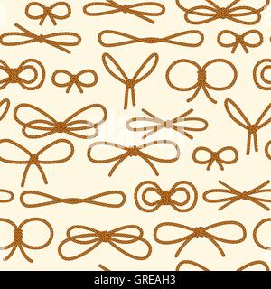 Rope bows seamless pattern Stock Vector