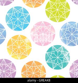 Seamless pattern made of watercolor diamonds on white background Stock Vector