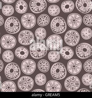 Seamless boho pattern made of decorative round elements Stock Vector