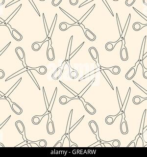 Seamless pattern made of tailor scissors Stock Vector