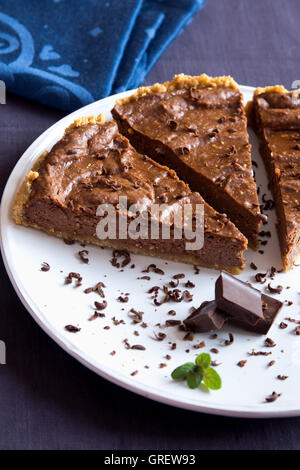(cheesecake) on white plate close up Stock Photo