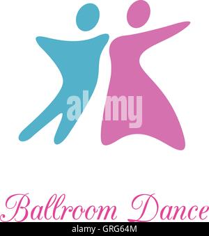 Dancing couple ballroom dance class or lessons concept Stock Vector