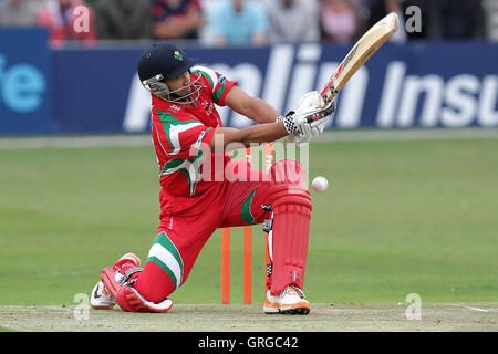 Alviro Petersen in batting action for Glamorgan - Essex Eagles vs Glamorgan Dragons - Friends Life T20 Cricket the The Ford County Ground, Chelmsford, Essex - 08/07/11 Stock Photo