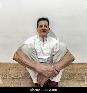 London, UK. 7th September, 2016. Antony Gormley, British sculpturist, sits for an experimental portrait in the National Portrait Gallery Credit:  Guy Corbishley/Alamy Live News Stock Photo