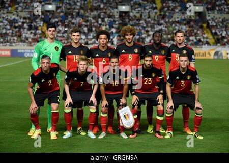 GSP Stadium, Cyprus. 06th Sep, 2016. World Cup 2018 qualification football. Cyrpus versus Belgium. Team Belgium line-up © Action Plus Sports/Alamy Live News Stock Photo