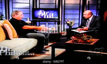 Florida, USA. 7th Sep, 2016. In a screenshot of a television broadcast on WPEC Channel 12 Wednesday, September 7, 2016, Wade Harrouff (left), the father of Martin County double-murder suspect Austin Harrouff, speaks to Dr. Phil. © Bruce R. Bennett/The Palm Beach Post/ZUMA Wire/Alamy Live News Stock Photo