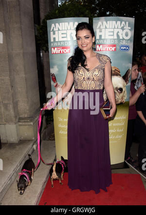 London, UK. 07th Sep, 2016. Shona McGarty attending the Daily Mirror ANIMAL HERO AWARDS 2016 at Grosvenor House Hotel London Wednesday 7th September 2016 Credit:  Peter Phillips/Alamy Live News Stock Photo