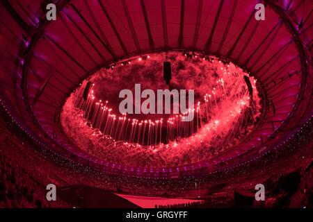 Rio De Janeiro, Brazil. 7th September, 2016.  Opening Ceremonies of the 2016 Paralympic Games held in Maranaca Stadium where over 4,000 athletes will compete for 12 days of Paralympic sports. Credit:  Bob Daemmrich/Alamy Live News