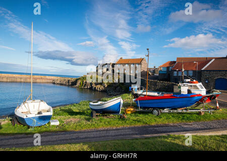 The small fishing village of Craster on the coast of Northumberland, England UK Stock Photo