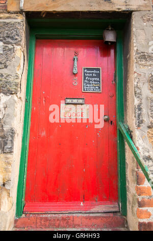 A derelict cottage in need of renovation in the village of Belford, Northumberland England UK Stock Photo