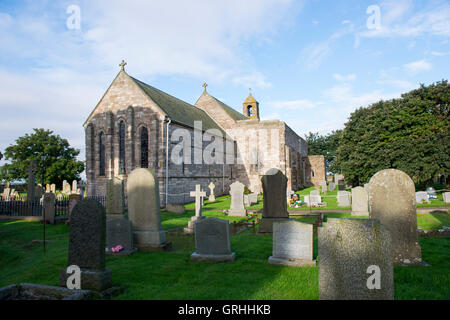 St Mary's Parish Church in Lindisfarne, Holy Island Northumberland England UK Stock Photo