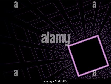Glowing Neon Square Background Stock Vector