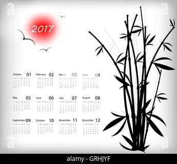 Vector calendar for 2017 Stock Vector
