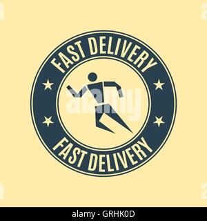 The emblem fast delivery, vector illustration. Stock Vector