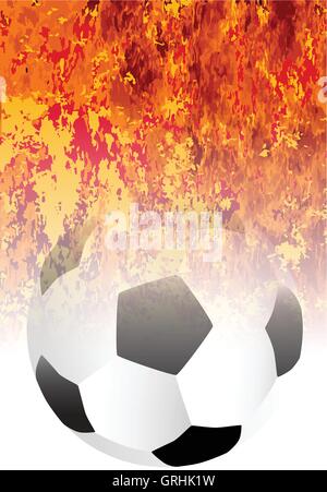 Roaring Flaming Soccer Ball Stock Vector