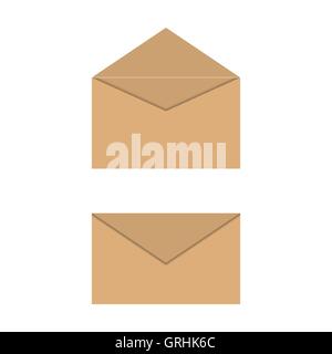 Yellow paper envelopes, vector illustration. Stock Vector