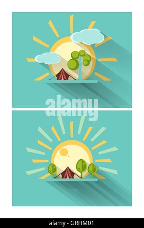 vector mountains elements Stock Vector