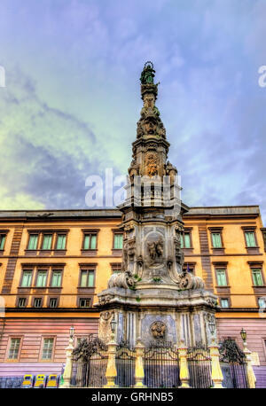 The obelisk of the Immaculate Virgin in Naples Stock Photo