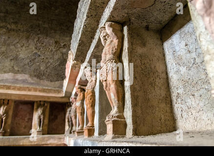 Interior of Stabian baths in Pompeii Stock Photo