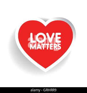 Love matters in red heart shape Stock Vector