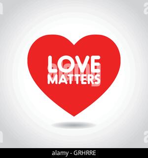 Love matters in red heart shape Stock Vector