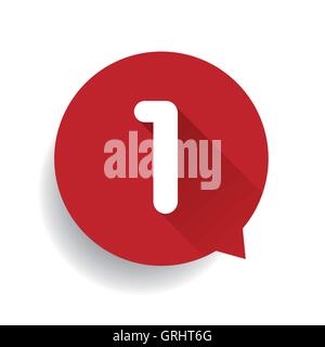 Number one 1 speech bubble red Stock Vector