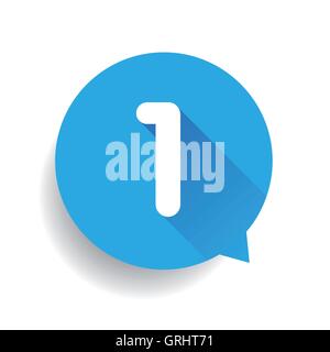 Number one 1 speech bubble blue Stock Vector