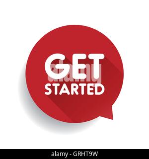 Get started label vector Stock Vector
